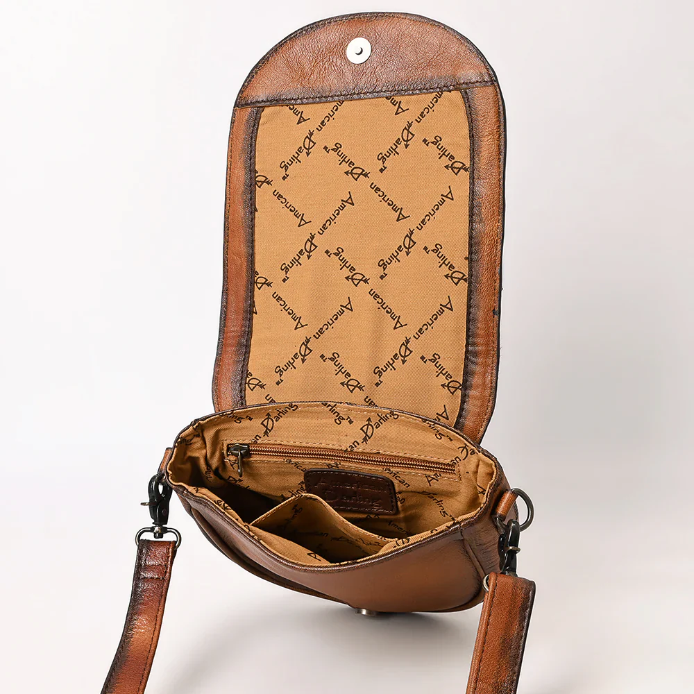 American Darling Hair-On Cowhide Cross Body Bag Genuine Leather with Tassel - Image 2