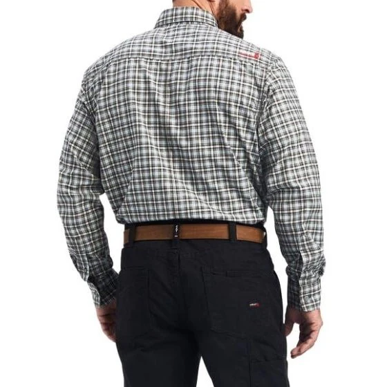 Ariat Men’s Work Shirt Flame Resistant Plaid Featherlight - Image 3