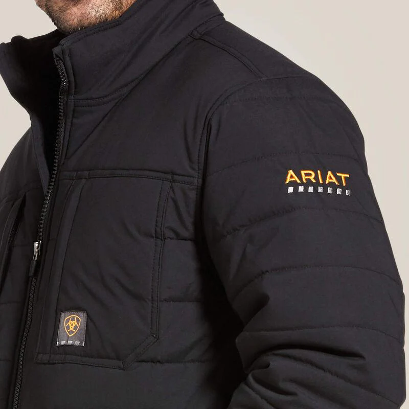 Ariat Mens' Jacket Rebar Valiant Stretch Canvas Water Resistant Insulated Jacket - Image 3