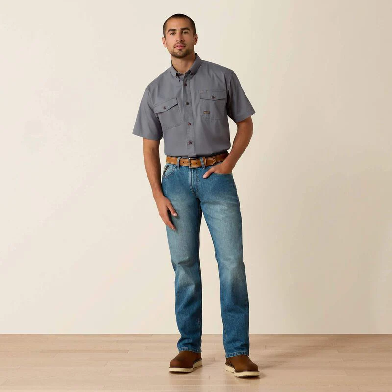 Ariat Men's Rebar M5 Straight DuraStretch Basic Stackable Straight Leg Jean - Image 3