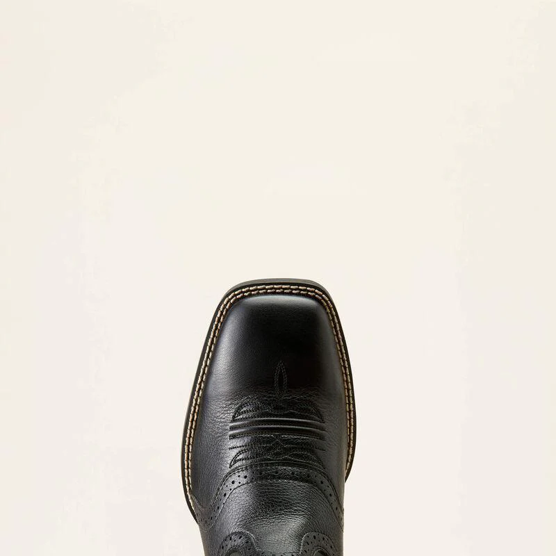 Ariat Men's Sport Wide Square Toe Cowboy Boot Deertan Black - Image 3
