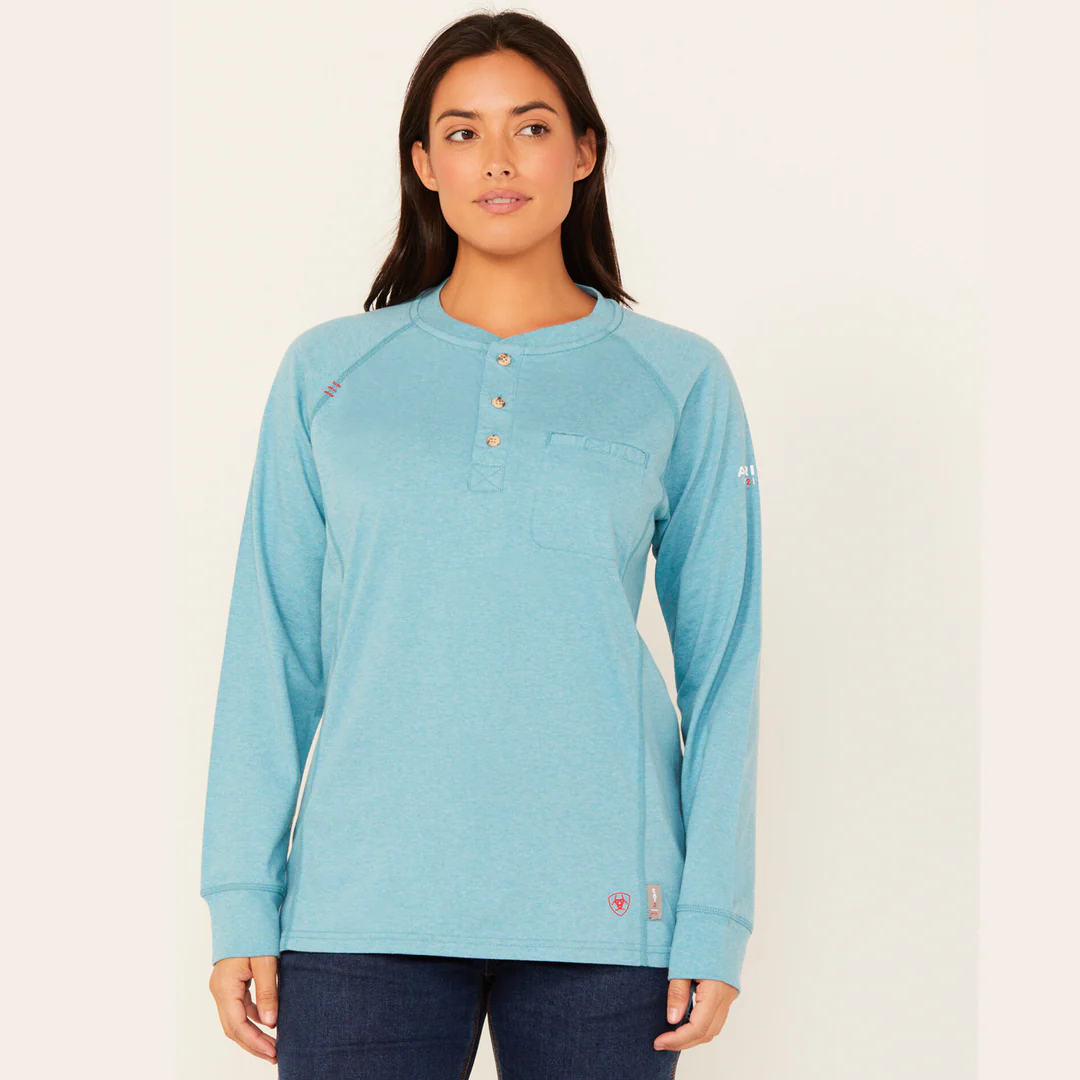 Ariat Women's Flame Resistant Air Henley Long Sleeve Top - Image 10