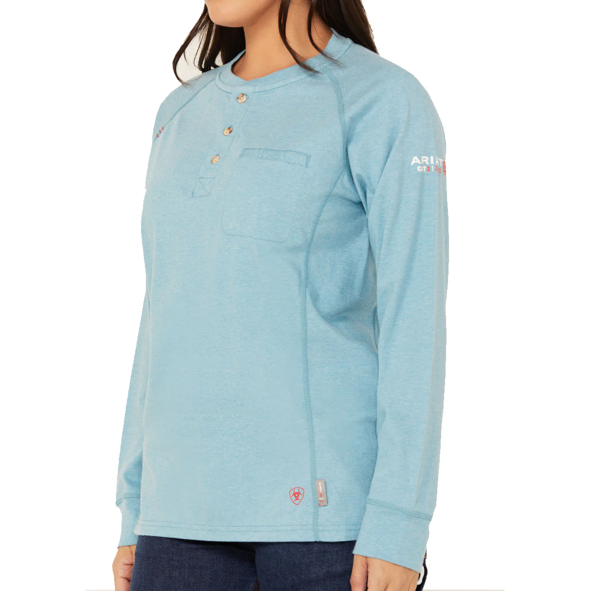 Ariat Women's Flame Resistant Air Henley Long Sleeve Top - Image 5