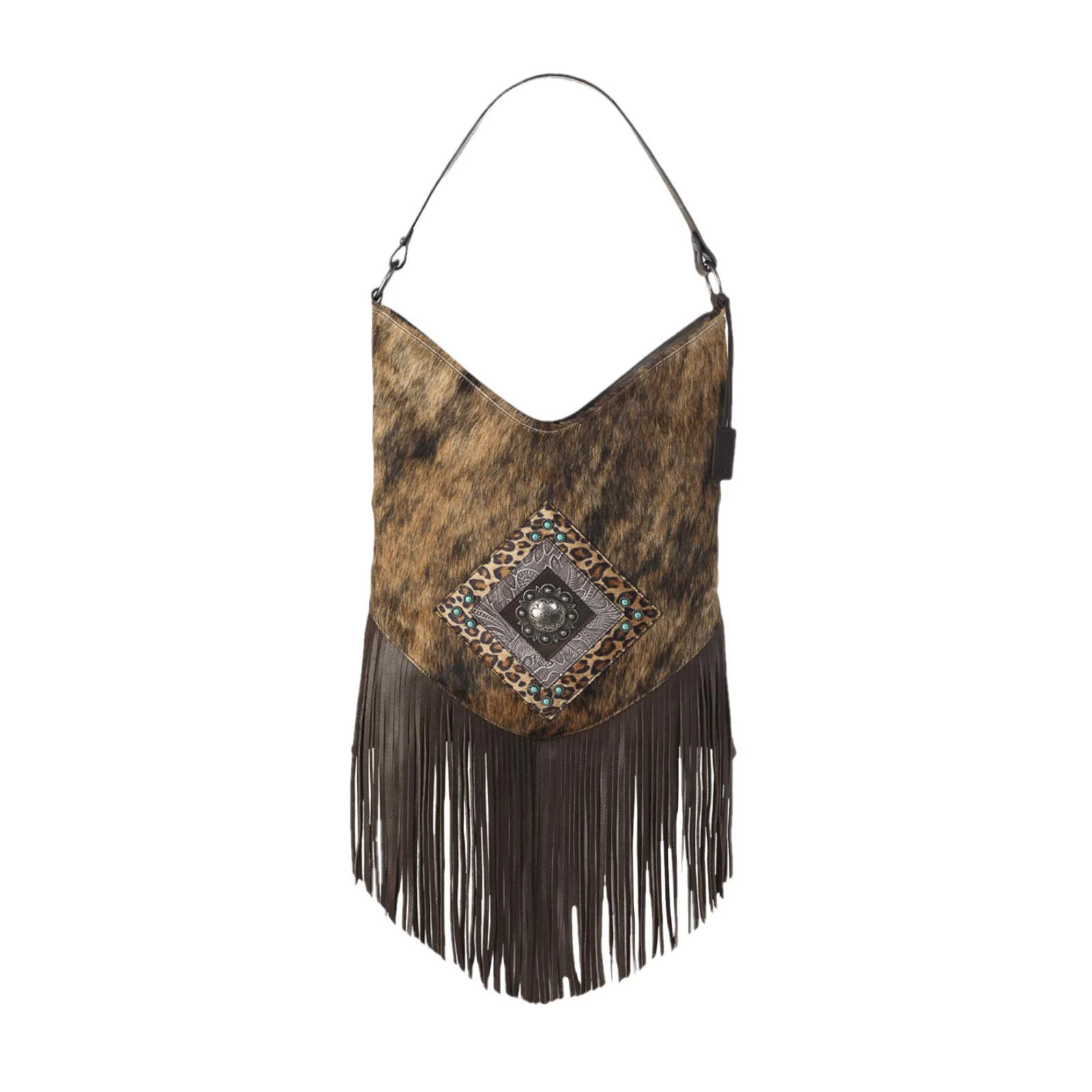 Ariat Ladies Nashville Calf Hair Brown Shoulder Purse