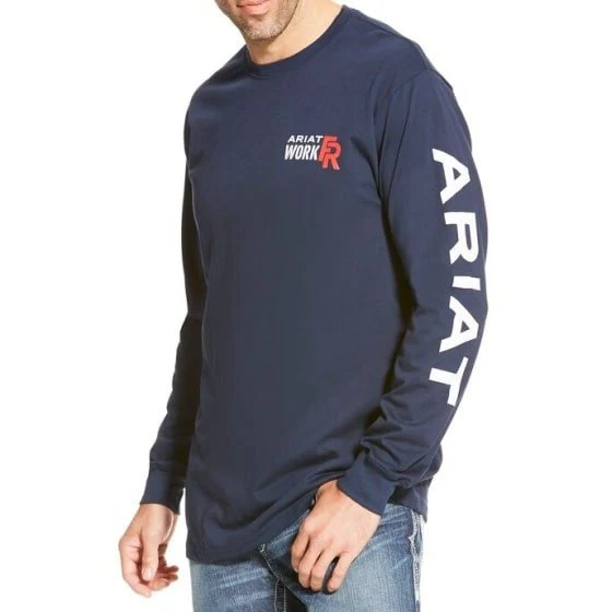 Ariat Work Men's T-Shirt Flame Resistant CAT 2 Logo Long Sleeve