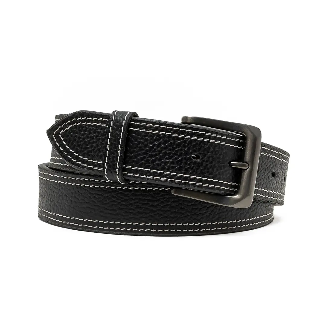 ASF Leathers Men's Pebbled Solid Colour Belt - Image 14