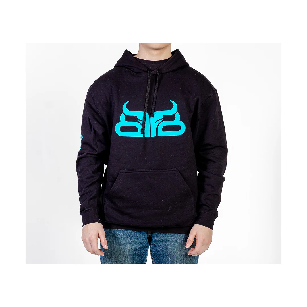 Baredown Brand Hoodie Cow Poke Teal Logo - Image 3