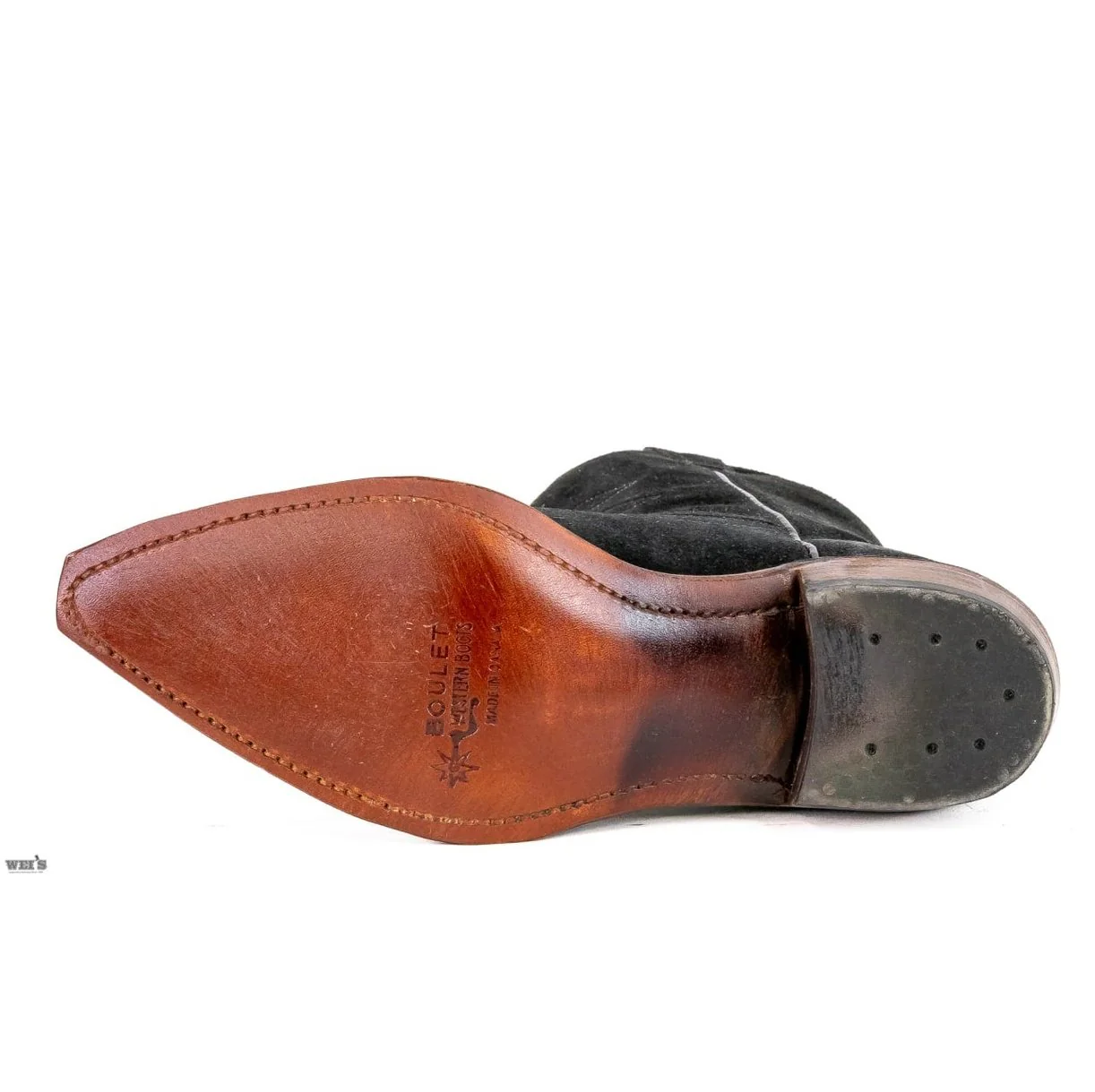 Boulet Women's Western Boots 12" Suede J Toe Semi Walking Heel - Clearance - Image 4