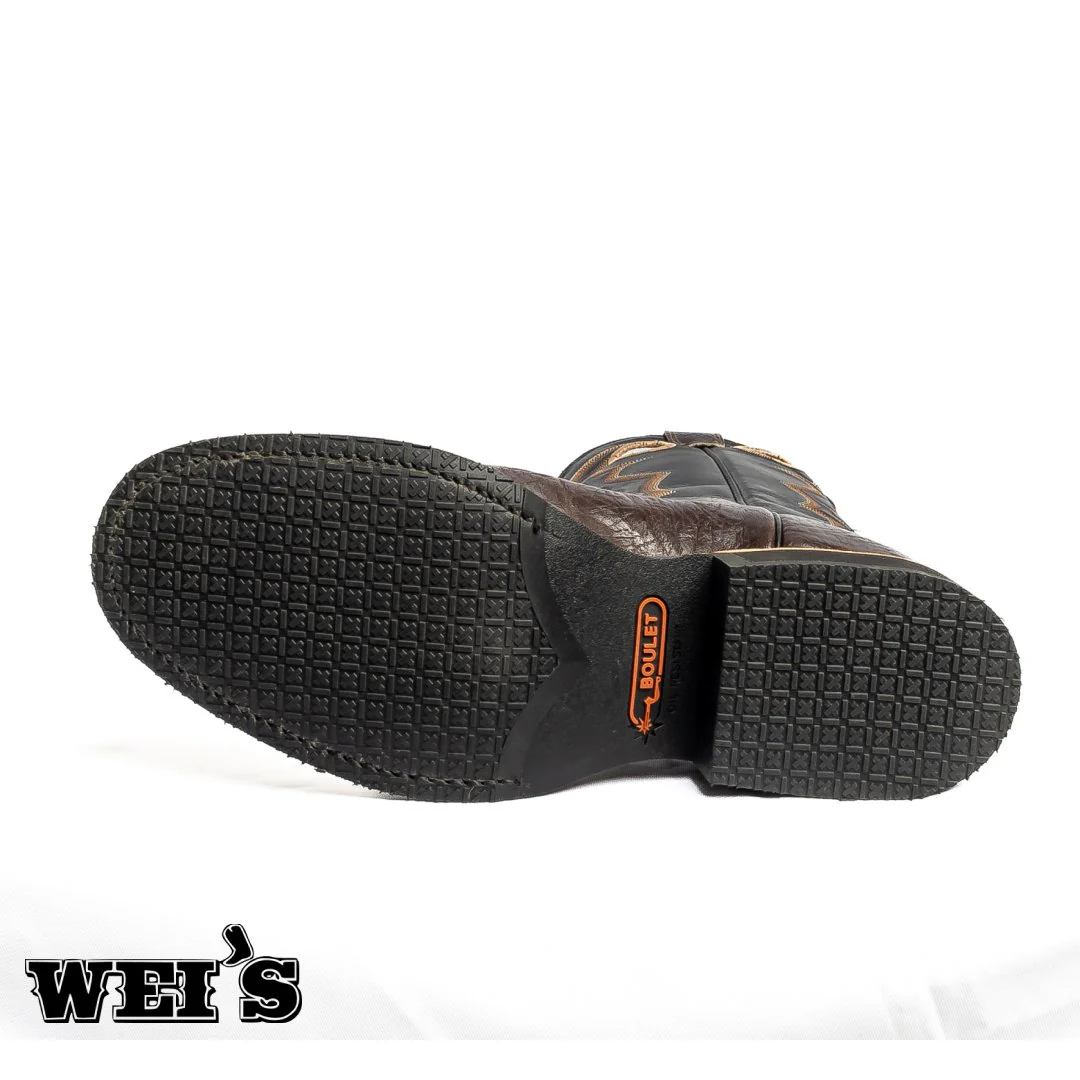 Boulet Men's Black and Brown Cowboy Boots - Image 3