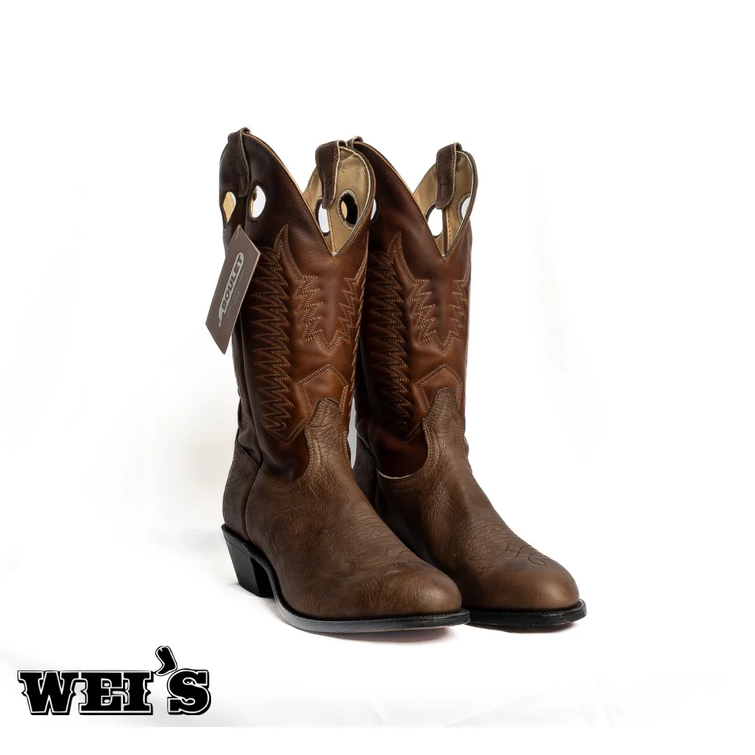Boulet Men's Cowboy Boots 13" Oiled Taurus Bullhide Cowboy Heel R Toe