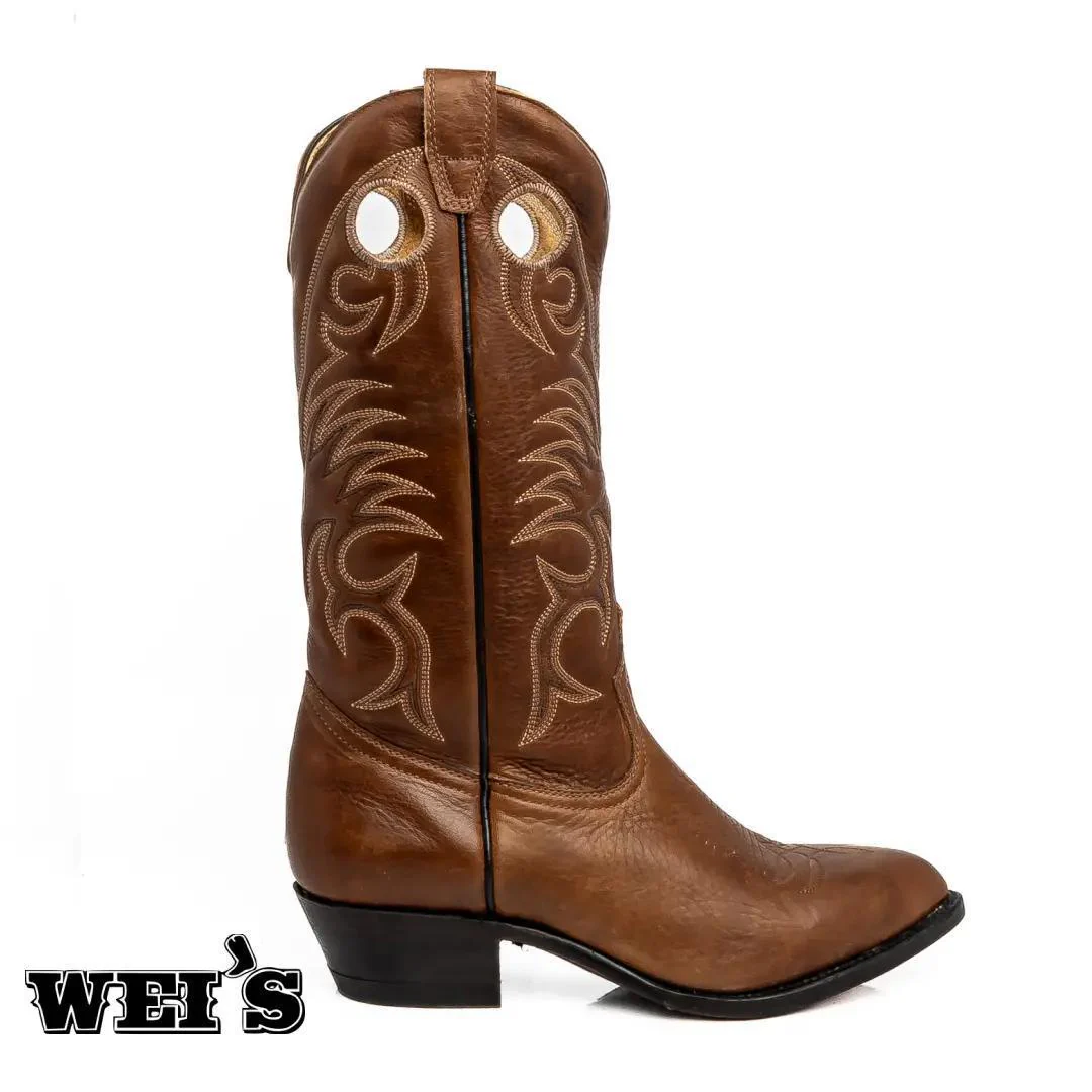 Boulet Men's Cowboy Boots 14" Cowhide R Toe Cowboy Heel - Clearance