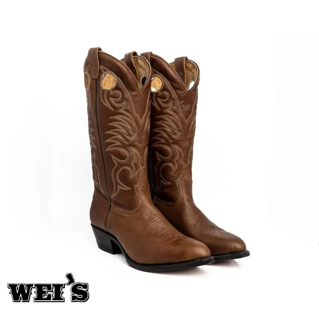 Boulet Men's Cowboy Boots 14" Cowhide R Toe Cowboy Heel - Clearance - Image 2