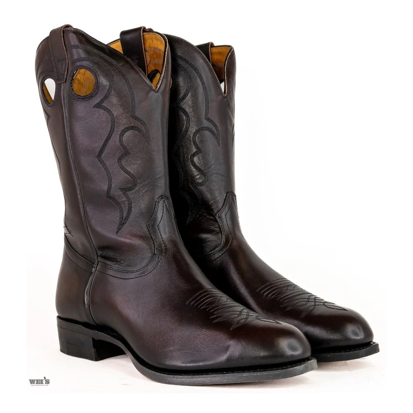 Boulet Men's Cowboy Boots 13" Cody Snyder Cowhide Roper Heel U Toe - Image 4