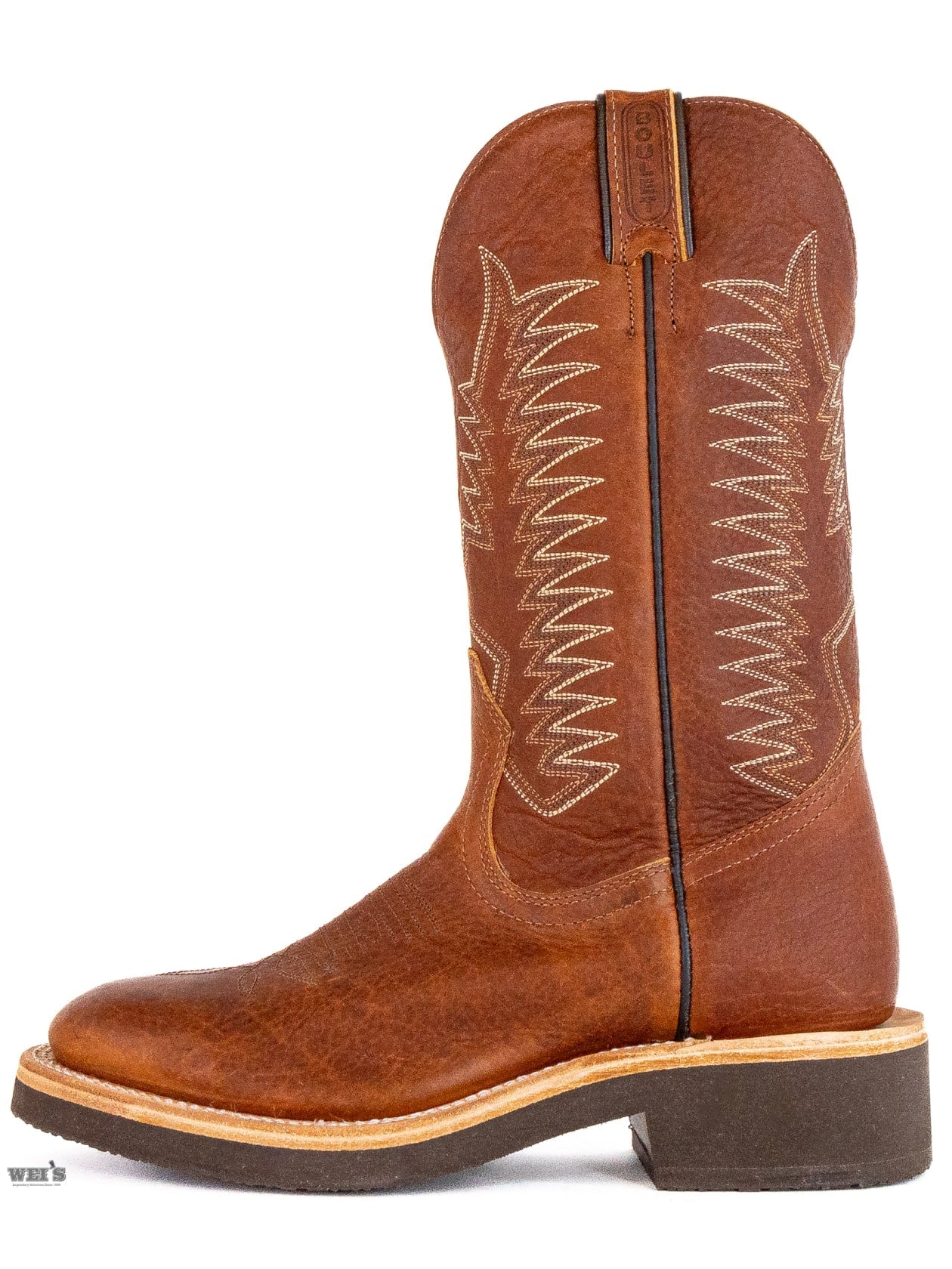 Boulet Women's Cowgirl Boots 11" Bison Roper Heel Wide U Toe Crepe Sole - Clearance - Image 2