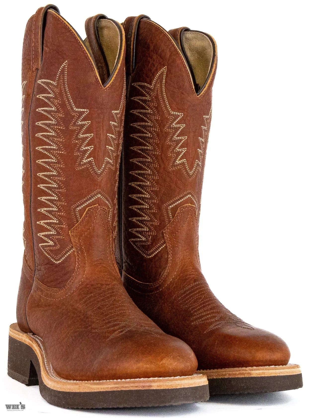 Boulet Women's Cowgirl Boots 11" Bison Roper Heel Wide U Toe Crepe Sole - Clearance - Image 3
