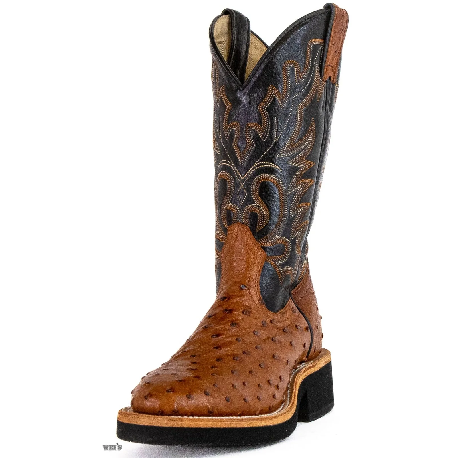 Boulet Women's Cowgirl Boots 11" Exotic Ostrich U Toe Roper Heel Crepe Sole 2309 - Image 3