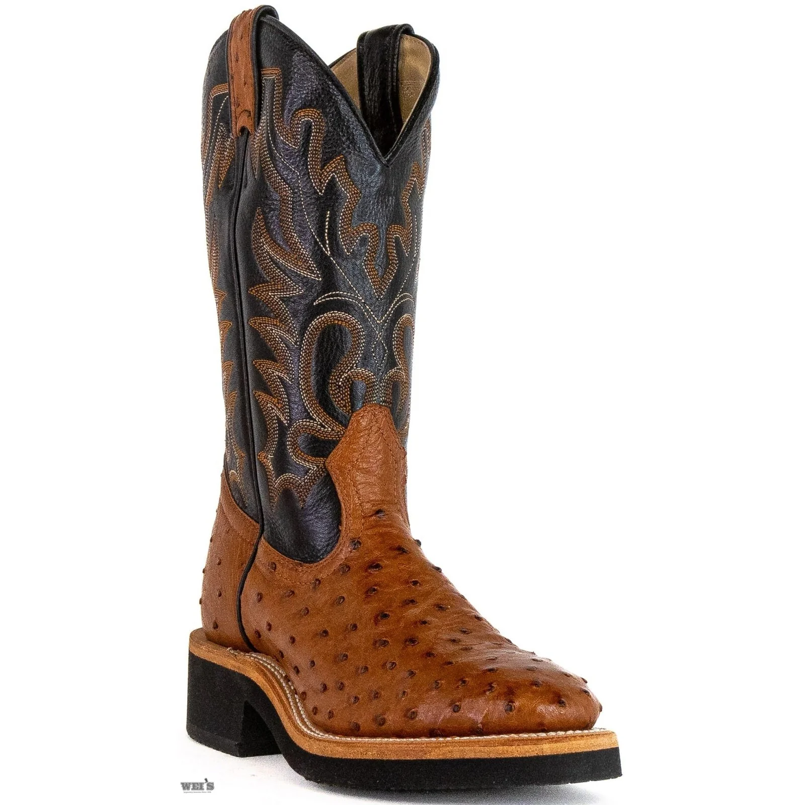 Boulet Women's Cowgirl Boots 11" Exotic Ostrich U Toe Roper Heel Crepe Sole 2309 - Image 4