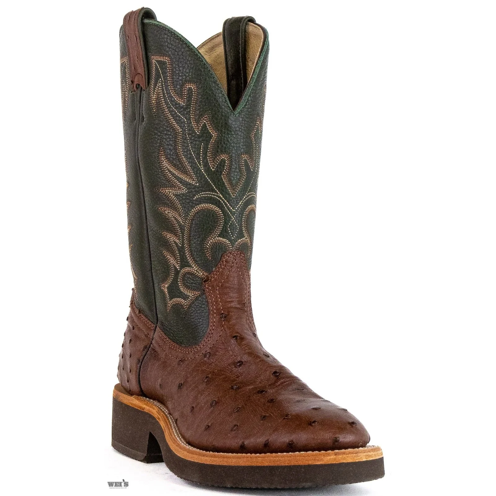 Boulet Women's Cowgirl Boots 11" Exotic Ostrich U Toe Roper Heel Crepe Sole 2307 - Image 5