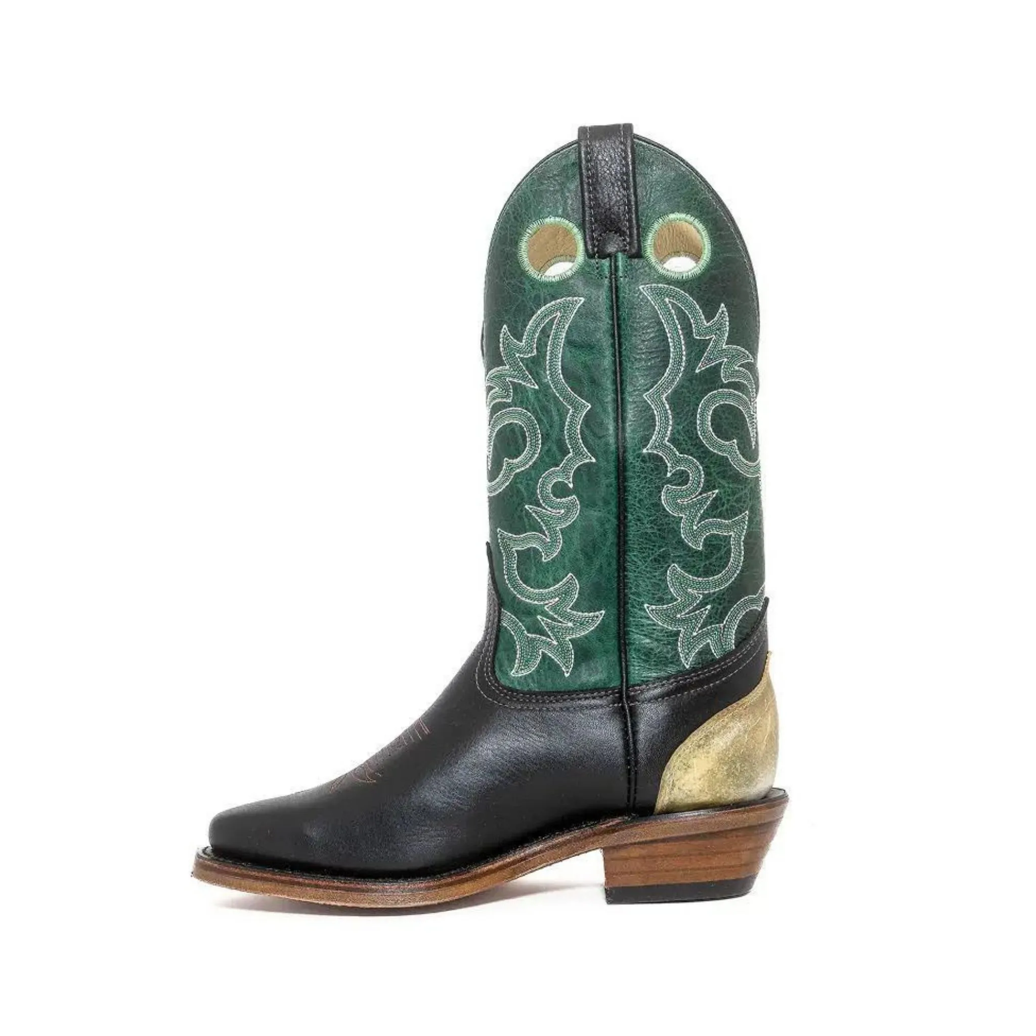 Canada West Men's 13" Cowboy Boots Green and Black - Image 3