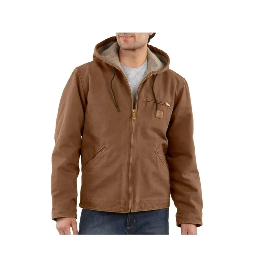 Carharrt Men's Sandstone Sherpa-Lined Sierra Detroit Jacket - Image 4