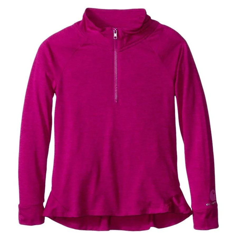 Carhartt Girl's Top Quarter Zip Raglan Force Tee -Clearance
