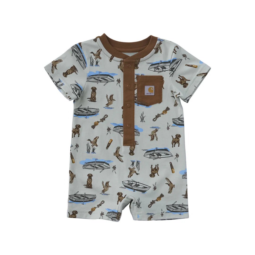 Carhartt Infant's Outdoor Short Sleeve Romper in Light Green