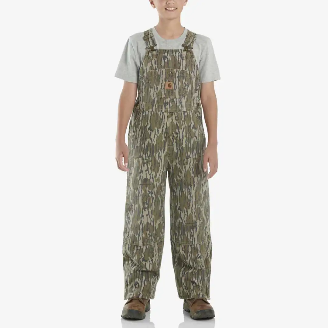 Carhartt Kids' Loose Fit Canvas Insulated Double-Front Camo Bib Overall