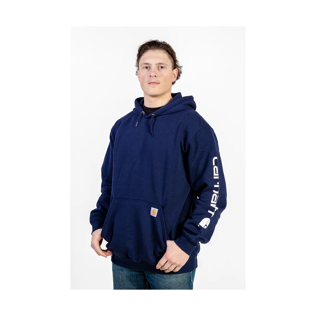 Carhartt Men's Hoodie Loose Fit Midweight Logo Sleeve Pullover - Image 5