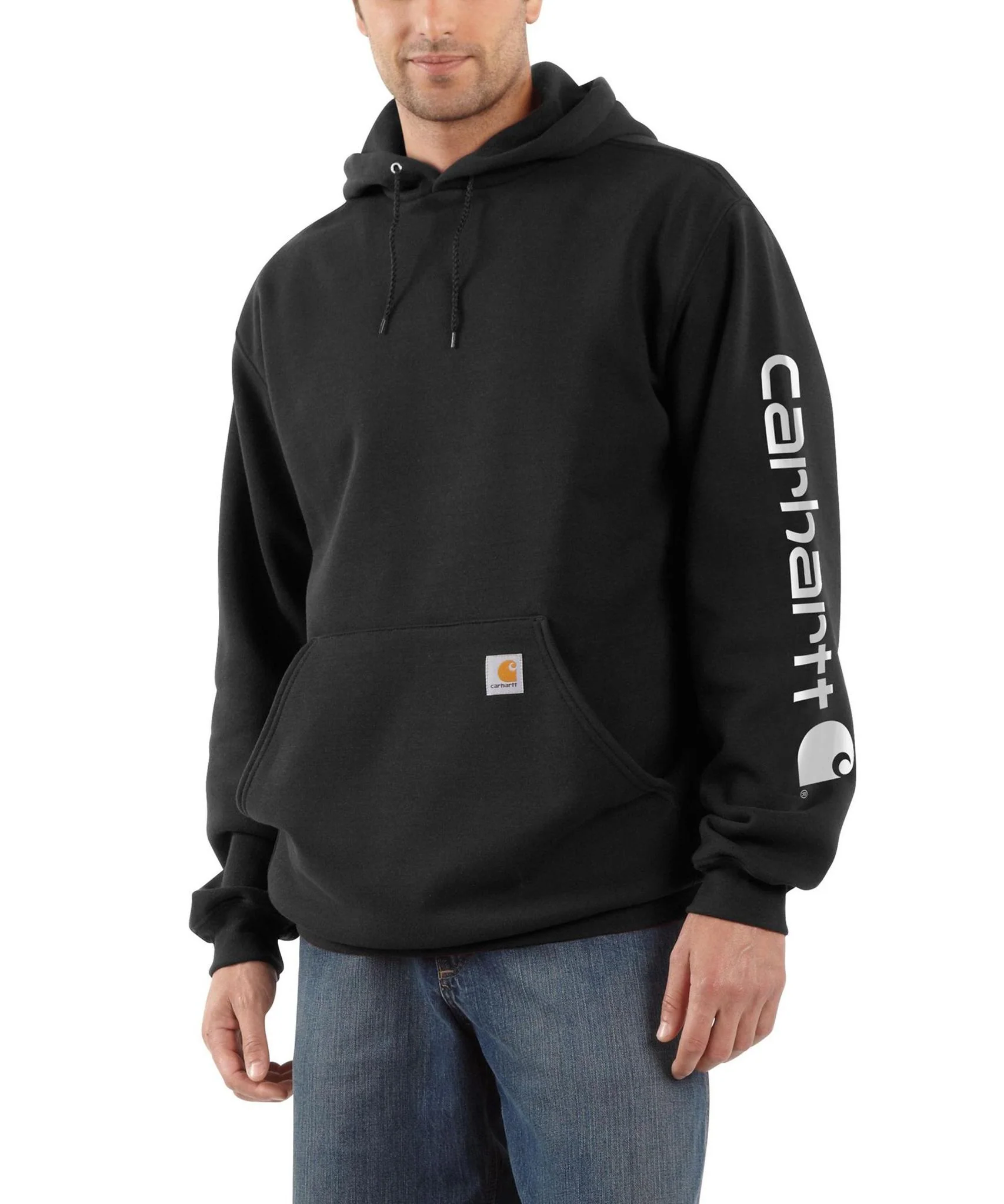 Carhartt Men's Hoodie Loose Fit Midweight Logo Sleeve Pullover - Image 8