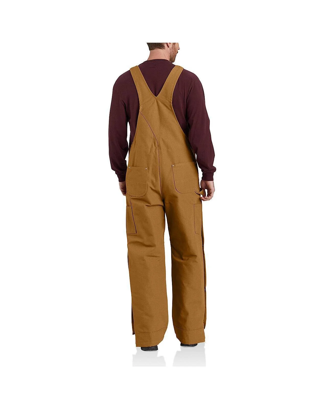 Carhartt Men's Loose Fit Firm Duck Insulated Bib Overall Warm 2 Rating - Image 3