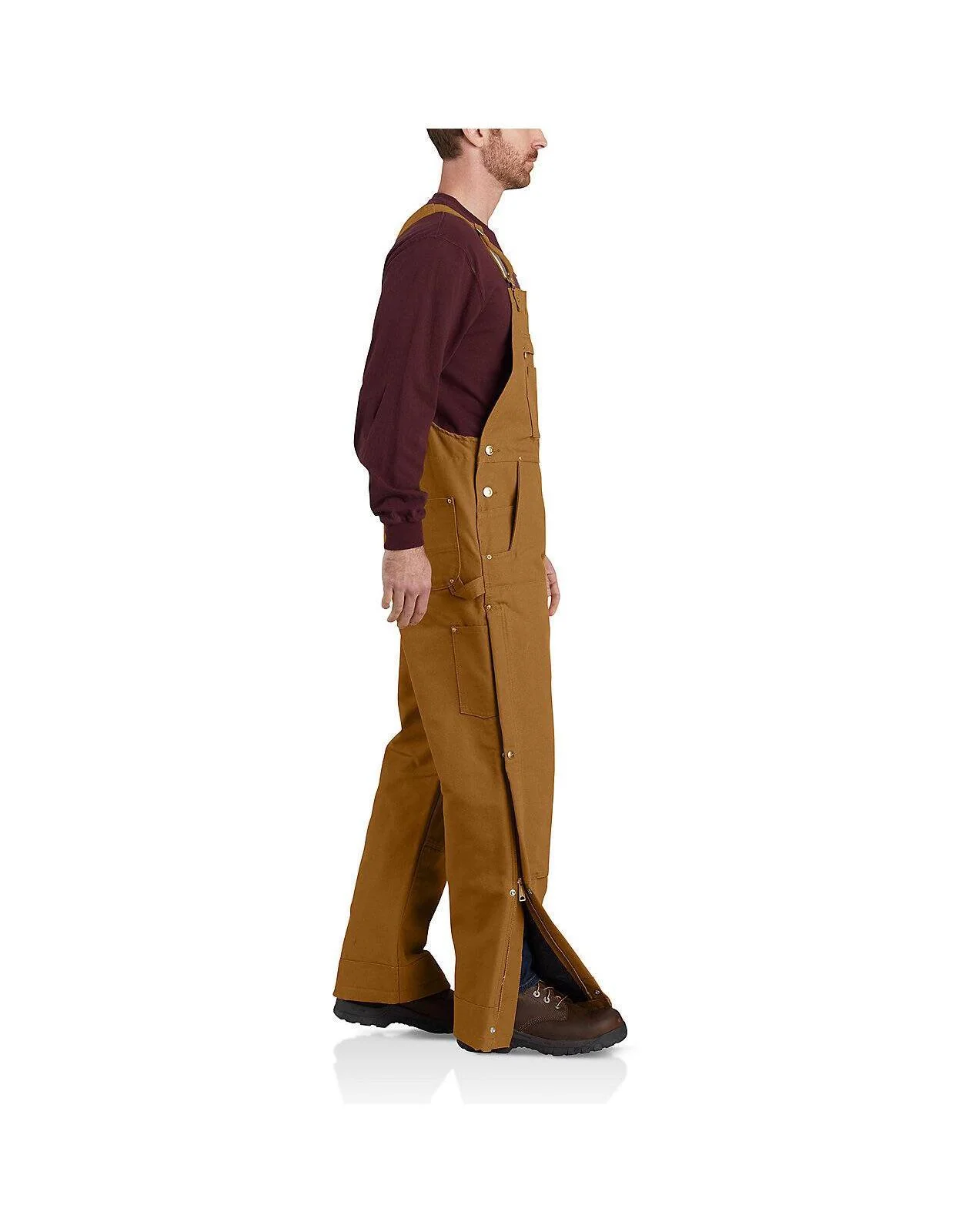 Carhartt Men's Loose Fit Firm Duck Insulated Bib Overall Warm 2 Rating - Image 4