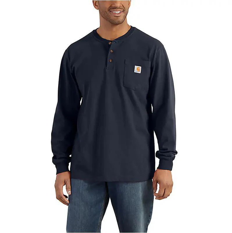 Carhartt Men's Loose Fit Heavyweight Long Sleeve Henley Pocket T-Shirt - Image 2