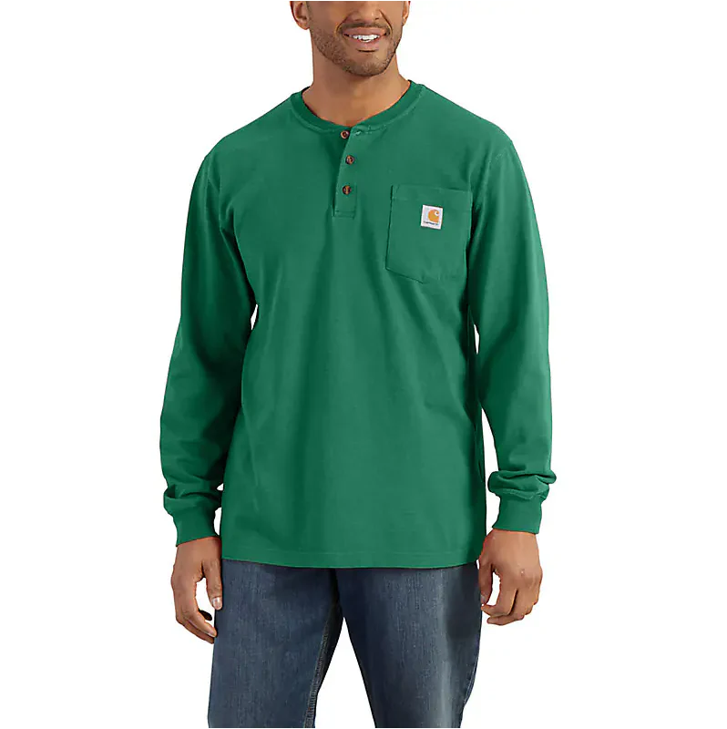 Carhartt Men's Loose Fit Heavyweight Long Sleeve Henley Pocket T-Shirt - Image 5