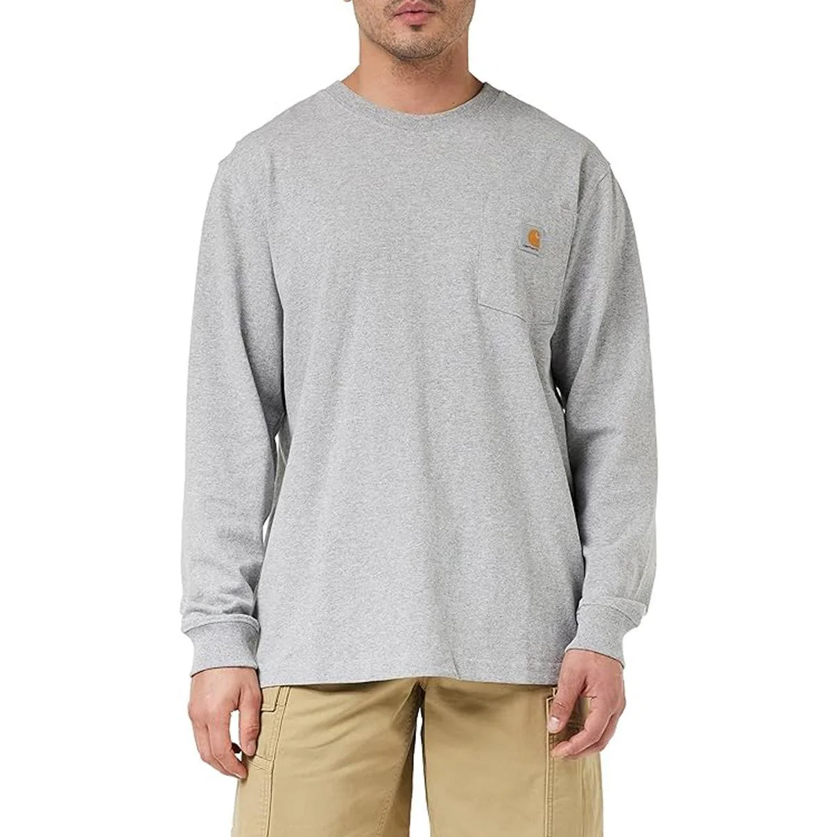 Carhartt Men's Loose Fit Heavyweight Long Sleeve T-Shirt With Pocket