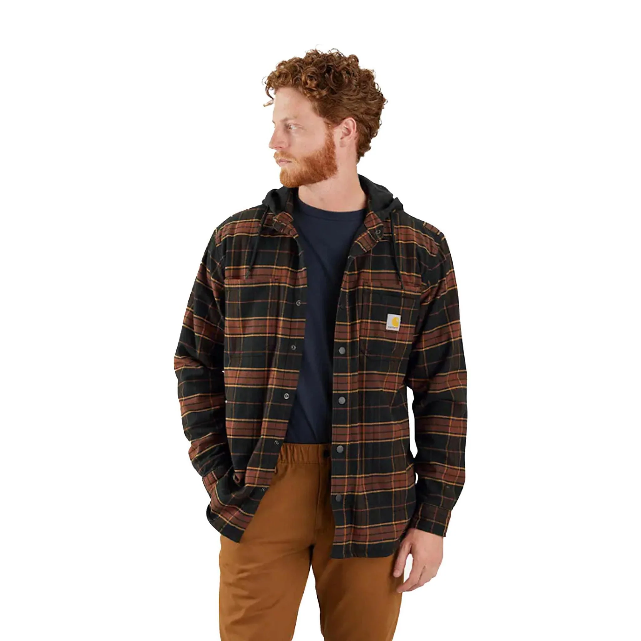 Carhartt Men's Rugged Flex Relaxed Fit Flannel Fleece-Lined Hooded Shirt Jacket 106353 - Image 3