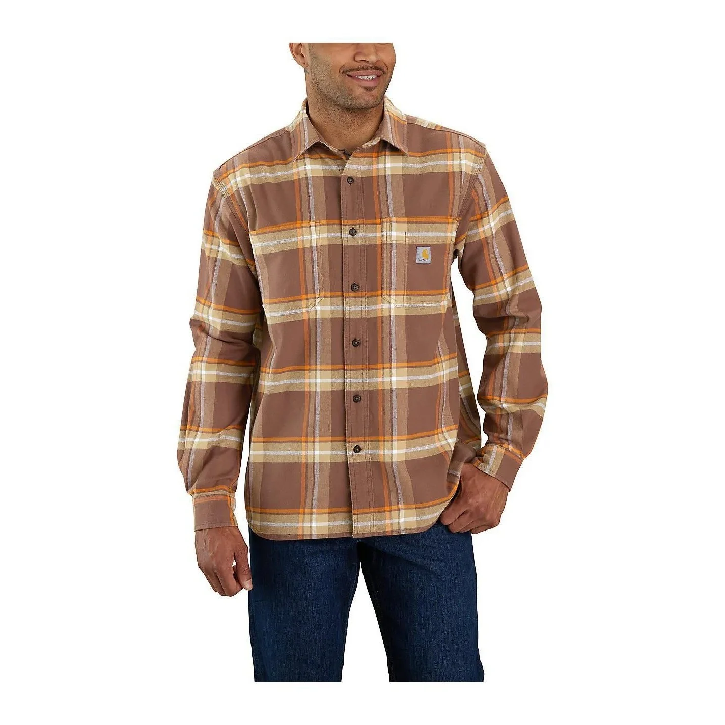 Carhartt Rugged Flex Relaxed Fit Midweight Flannel Long Sleeve Plaid Shirt 105945 - Image 28