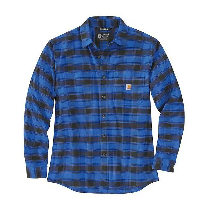 Carhartt Rugged Flex Relaxed Fit Midweight Flannel Long Sleeve Plaid Shirt 105945 - Image 3