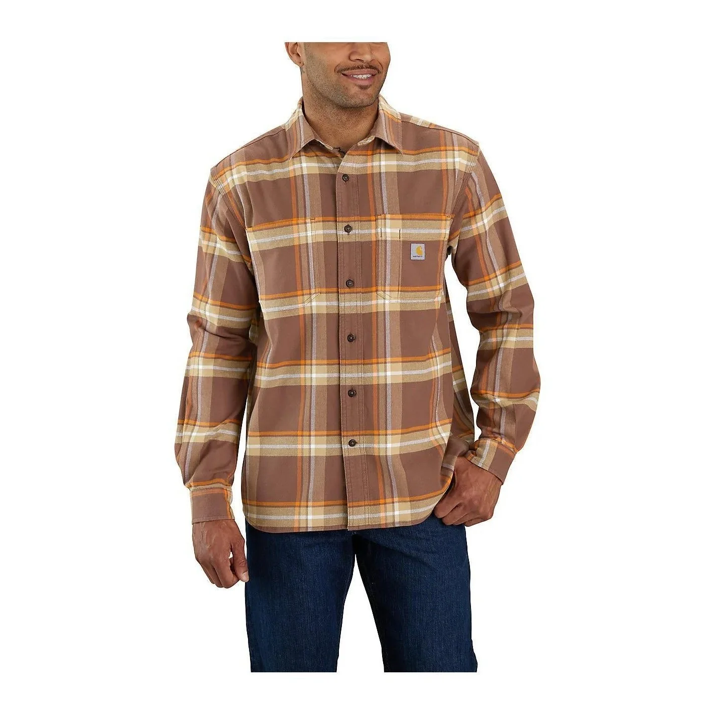 Carhartt Rugged Flex Relaxed Fit Midweight Flannel Long Sleeve Plaid Shirt 105945 - Image 4