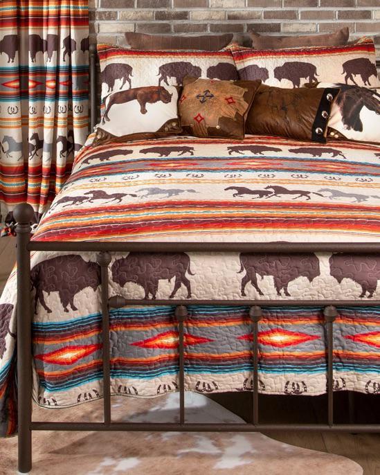 Carstens Wrangler Western Stripe Quilt- King Size