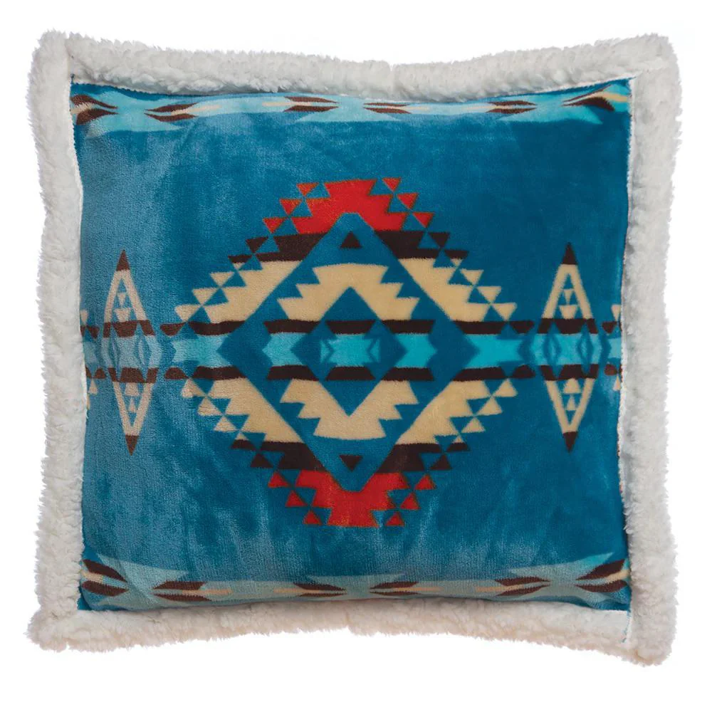 Carstens Turquoise Southwest Plush Sherpa Pillow/Throw - Image 3