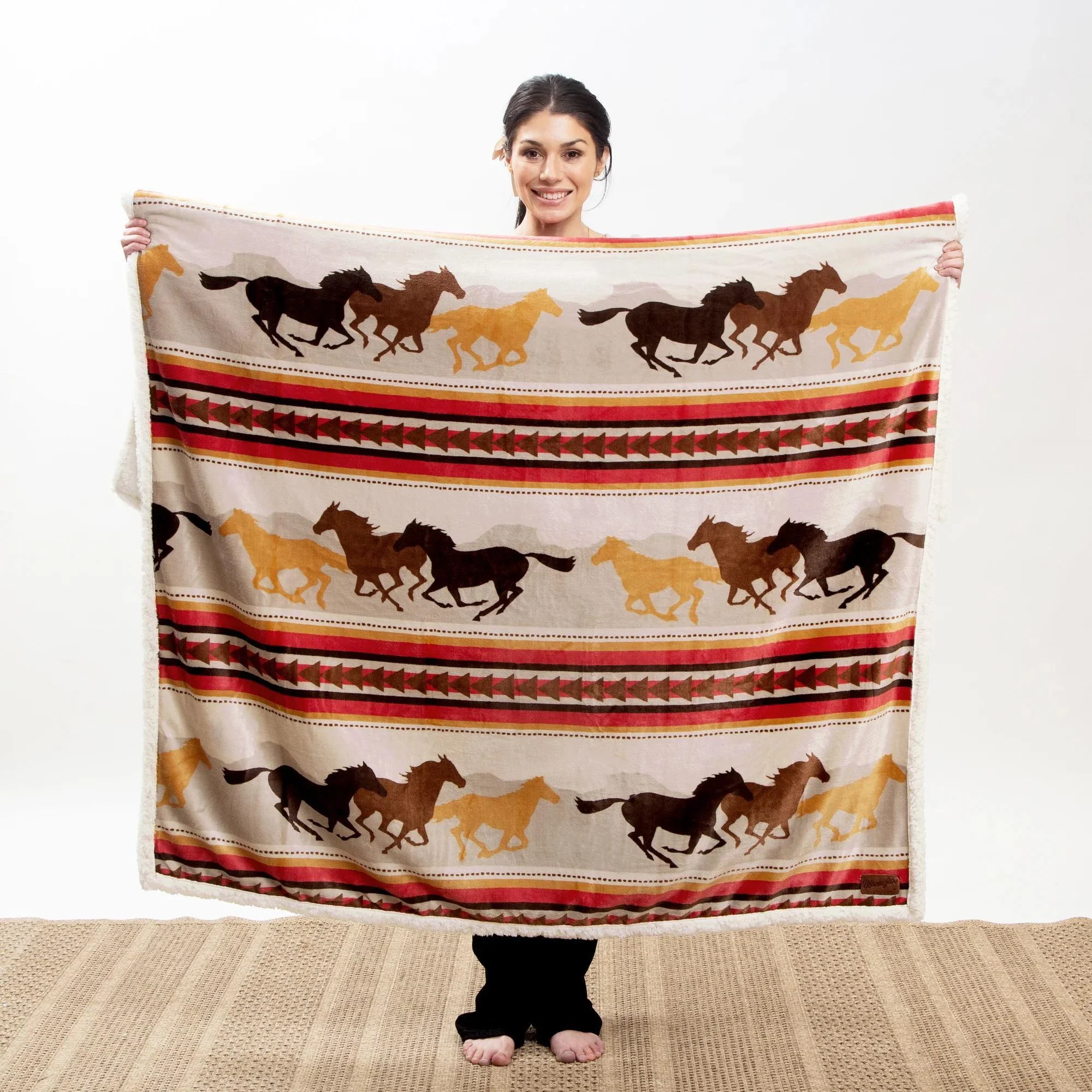 Carstens Wrangler® Running Horse Plush Sherpa Throw - Image 2
