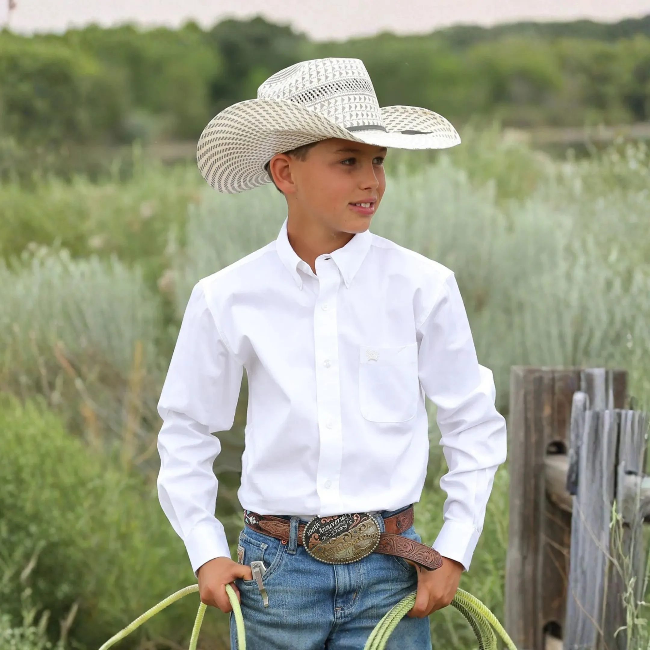 Cinch Boy’s Shirt Casual Solid Twill Button Down - Image 2