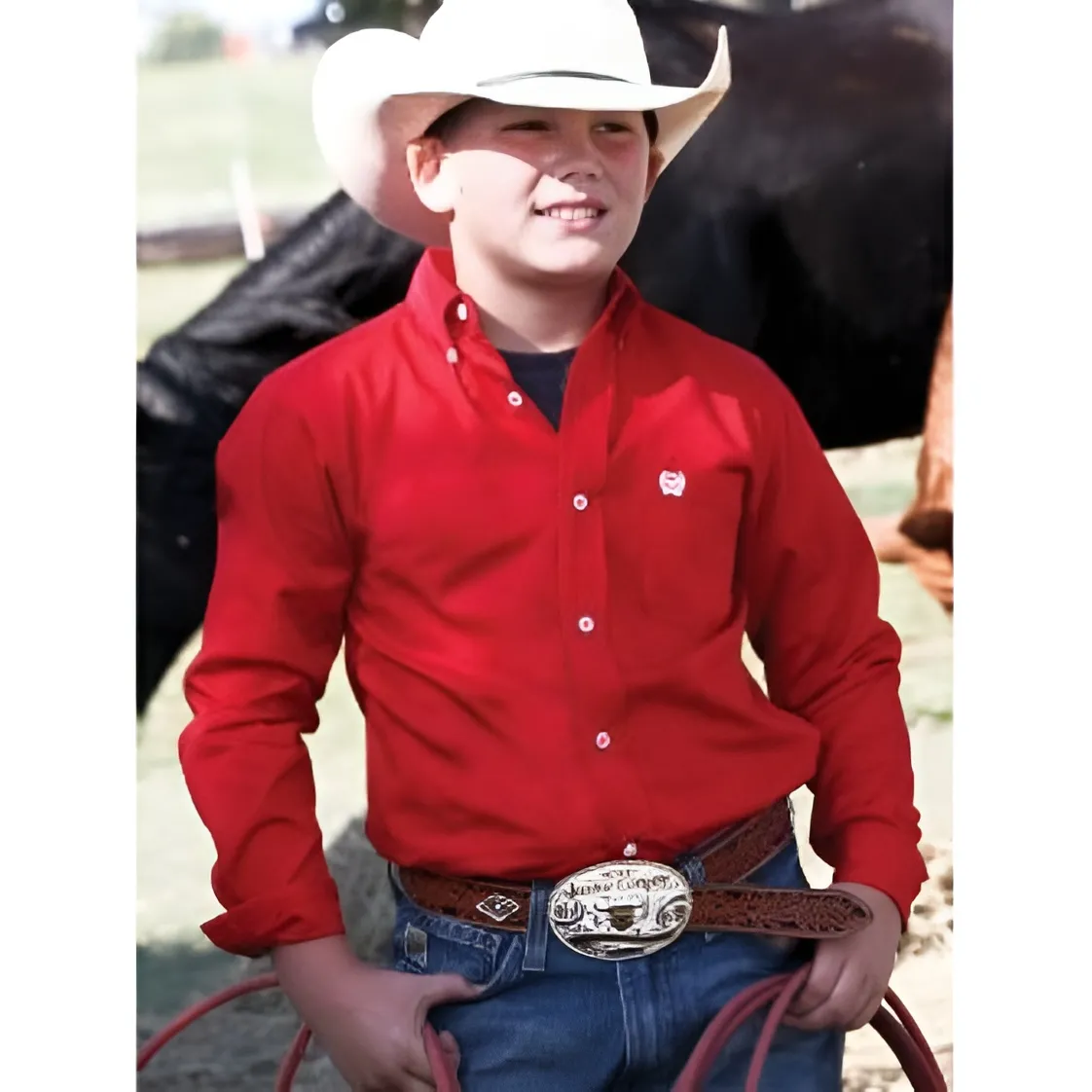 Cinch Boy’s Shirt Casual Solid Twill Button Down - Image 3