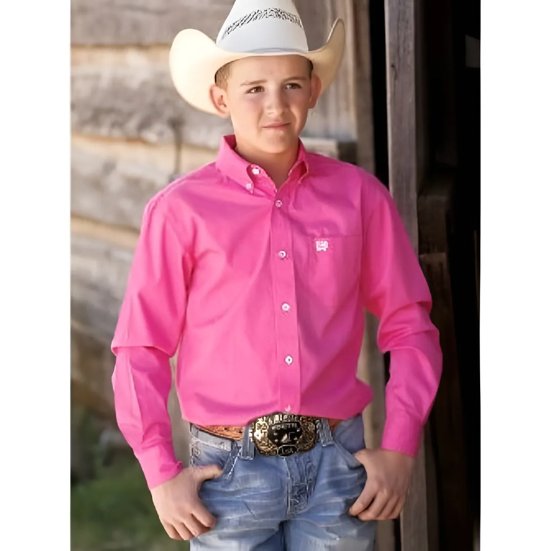 Cinch Boy’s Shirt Casual Solid Twill Button Down - Image 4