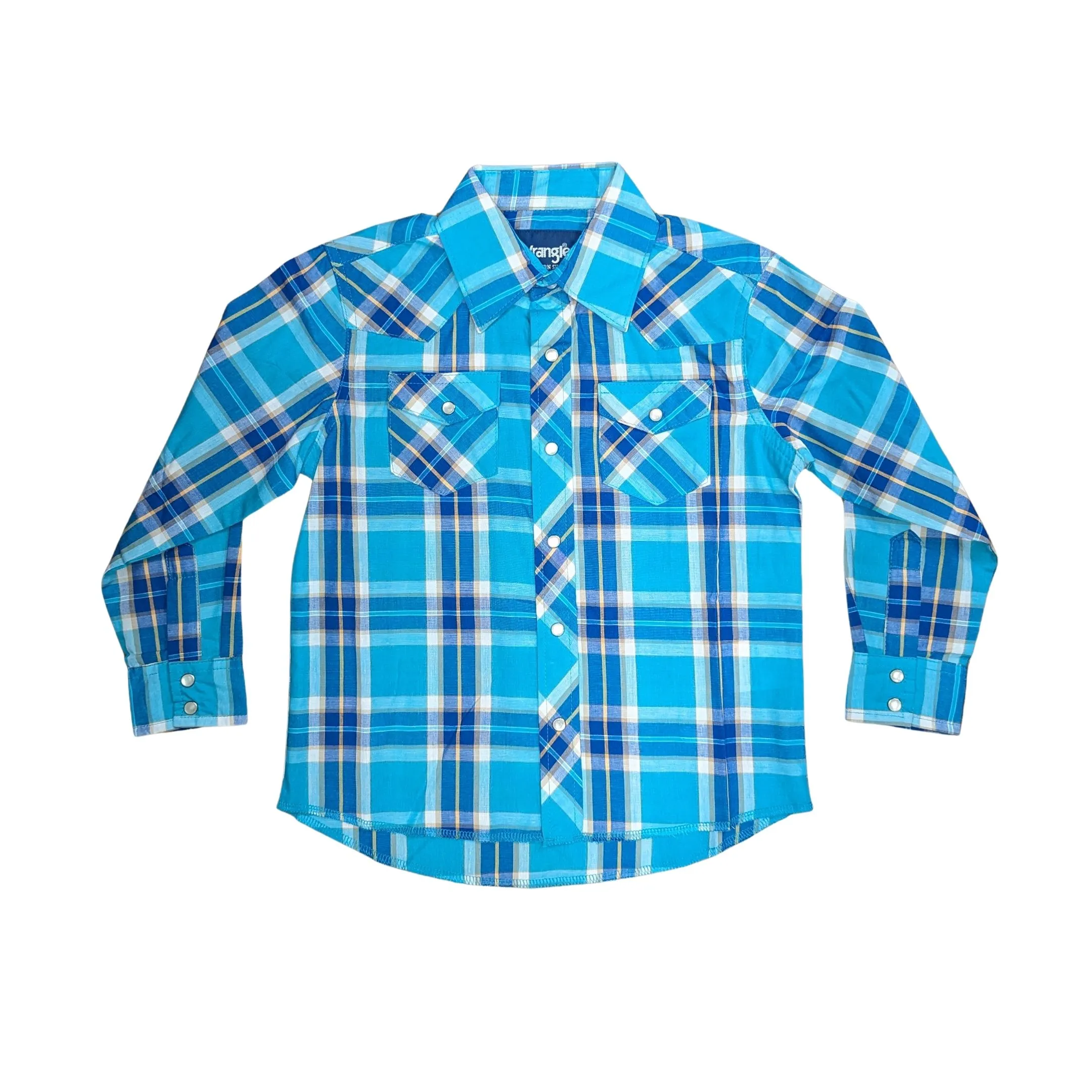Wrangler Boy's Assorted Long sleeve Western Plaid Shirts - Image 3