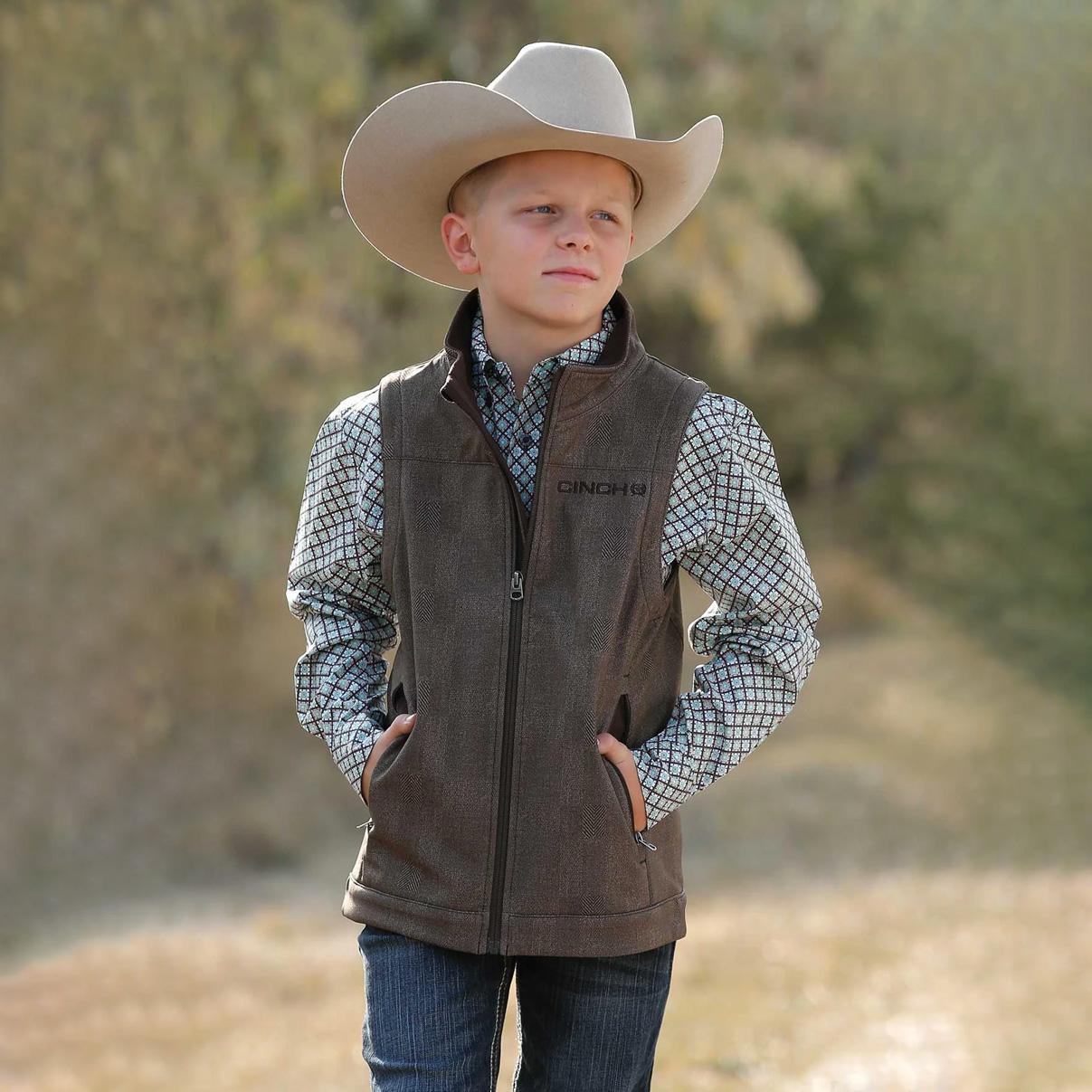 Cinch Boy's Bonded Vest Brown - CLEARANCE
