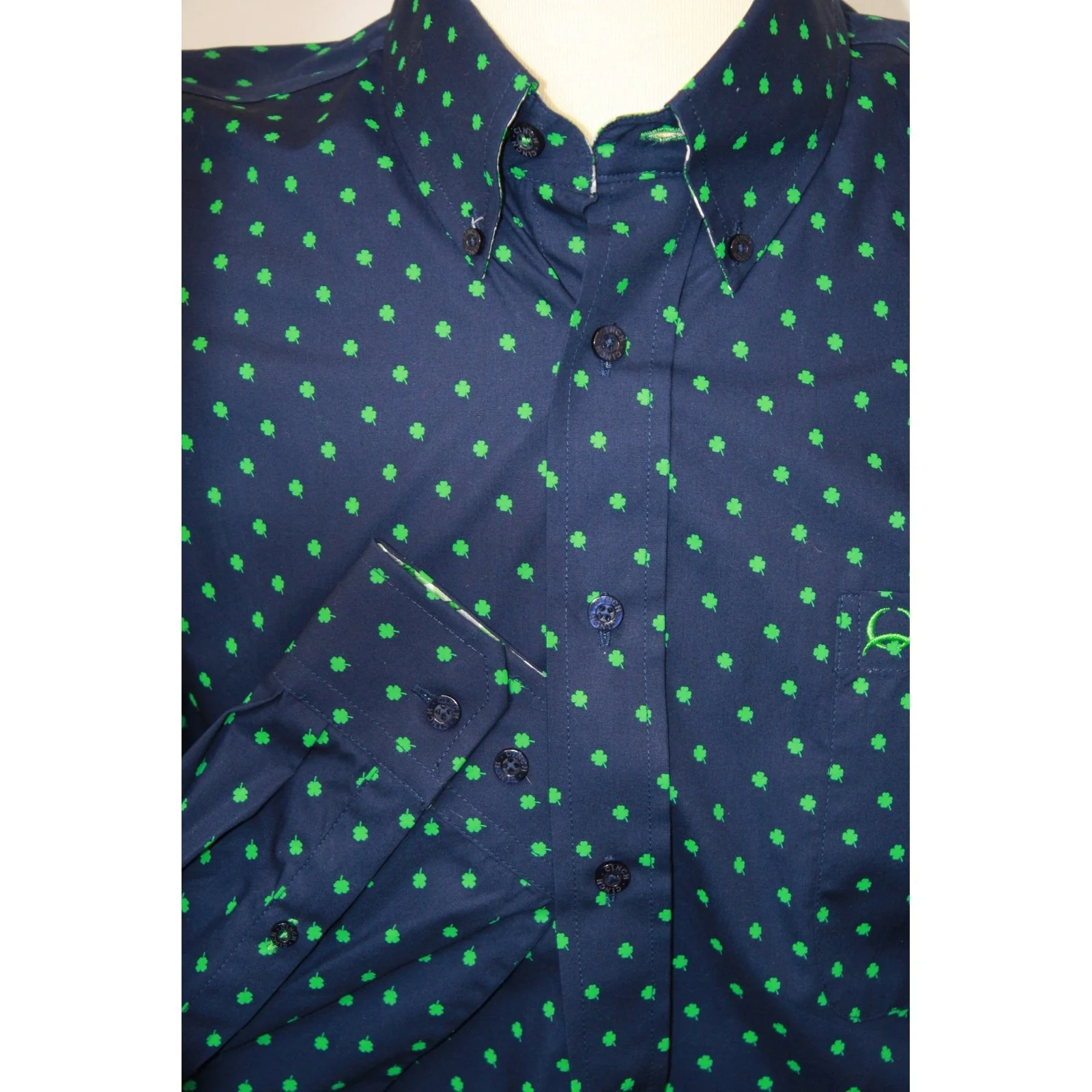 Cinch Men’s Shirt Long Sleeve Button Down Shamrock - Image 2