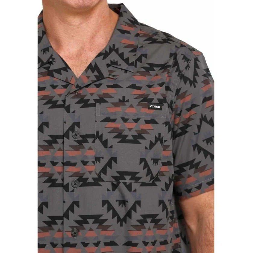 Cinch Men’s Shirt Short Sleeve Southwestern Print - Image 2