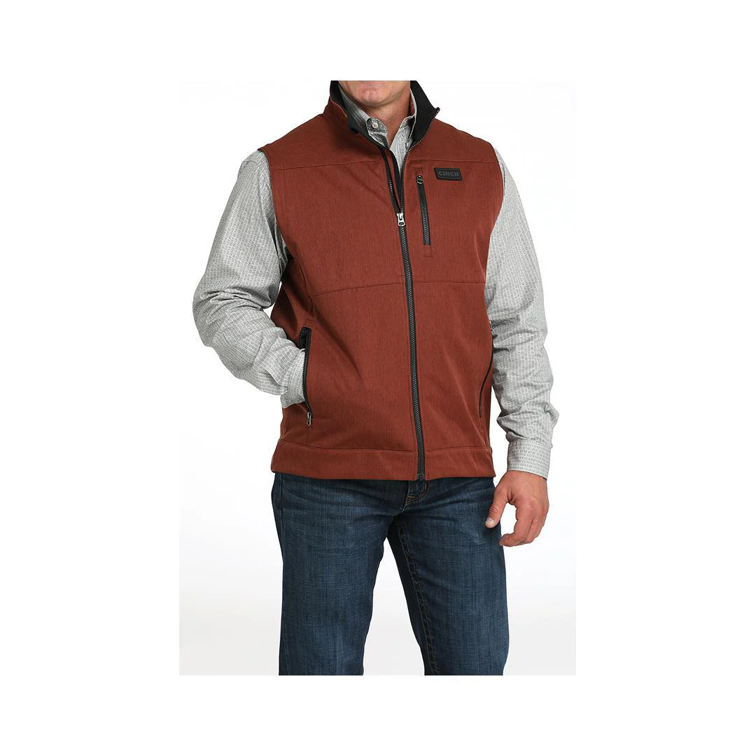 Cinch Men's Bonded Soft-Shell Vest Red - Image 2