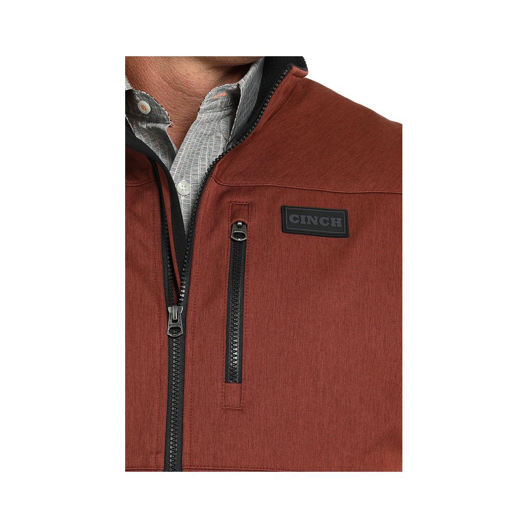 Cinch Men's Bonded Soft-Shell Vest Red - Image 4